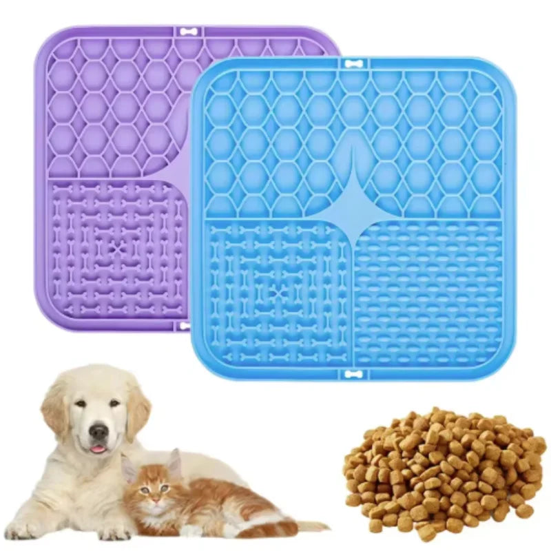 Pet Lick Silicone Mat Dogs Pet Slow Food Plate for Dog Bathing Distraction Silicone Dog Sucker Food Training Dog Feeder Supplies by PawHaven