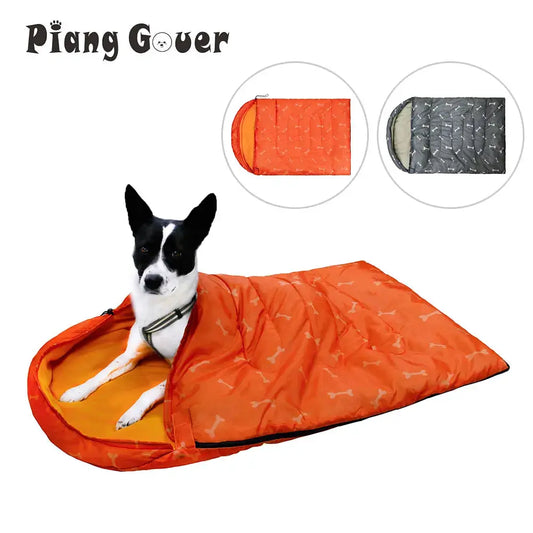 Dog Sleeping Bag Bone Pet Sleep Mat Outdoor Camping Warm Kennel Pad Dog Bed Blanket by PawHaven