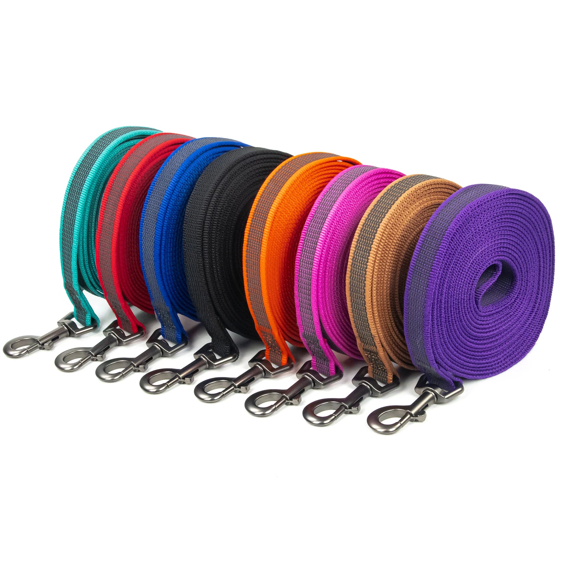 1.5M/2M/5M/3M/15M Medium small Long Dog Leash Latex Silk Easy and Convenient Training Big Dual color dog leash 10 meters by PawHaven