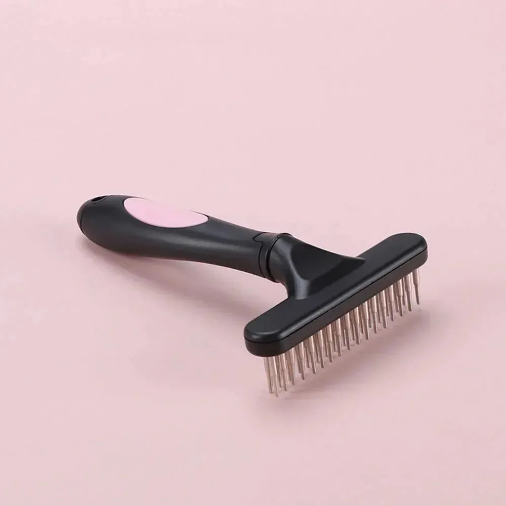 Dog Rake Deshedding Dematting Brush Comb Undercoat Rake for Dogs Cats Short Long Hair Pet Brushes Shedding with Double Row Pins by PawHaven