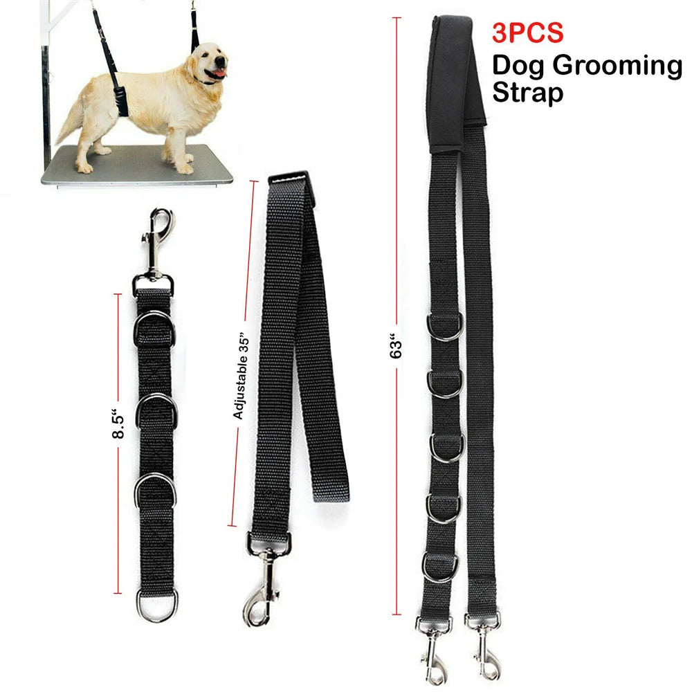 3pcs Dog Grooming Harness Strap Noose Restraint Belly Pad Adjustable UK by PawHaven