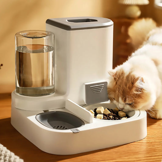 Premium Spillproof Cat Water Fountain And Auto Feeder by PawHaven