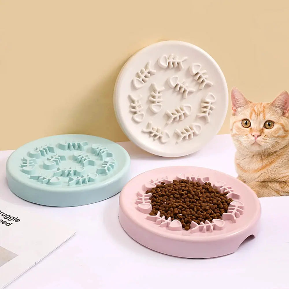 Fish Bone Dog Cat Bowl Anti Choking Slow Food Pet Bowl Pet Feeder Supplies by PawHaven