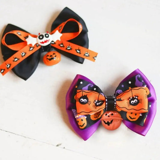 Halloween Pet Bow Tie Collar with Bell, Anti-Lost Pumpkin Decor for Cats, Small Dogs & Teddy Anti-Lost Design with Bell by PawHaven