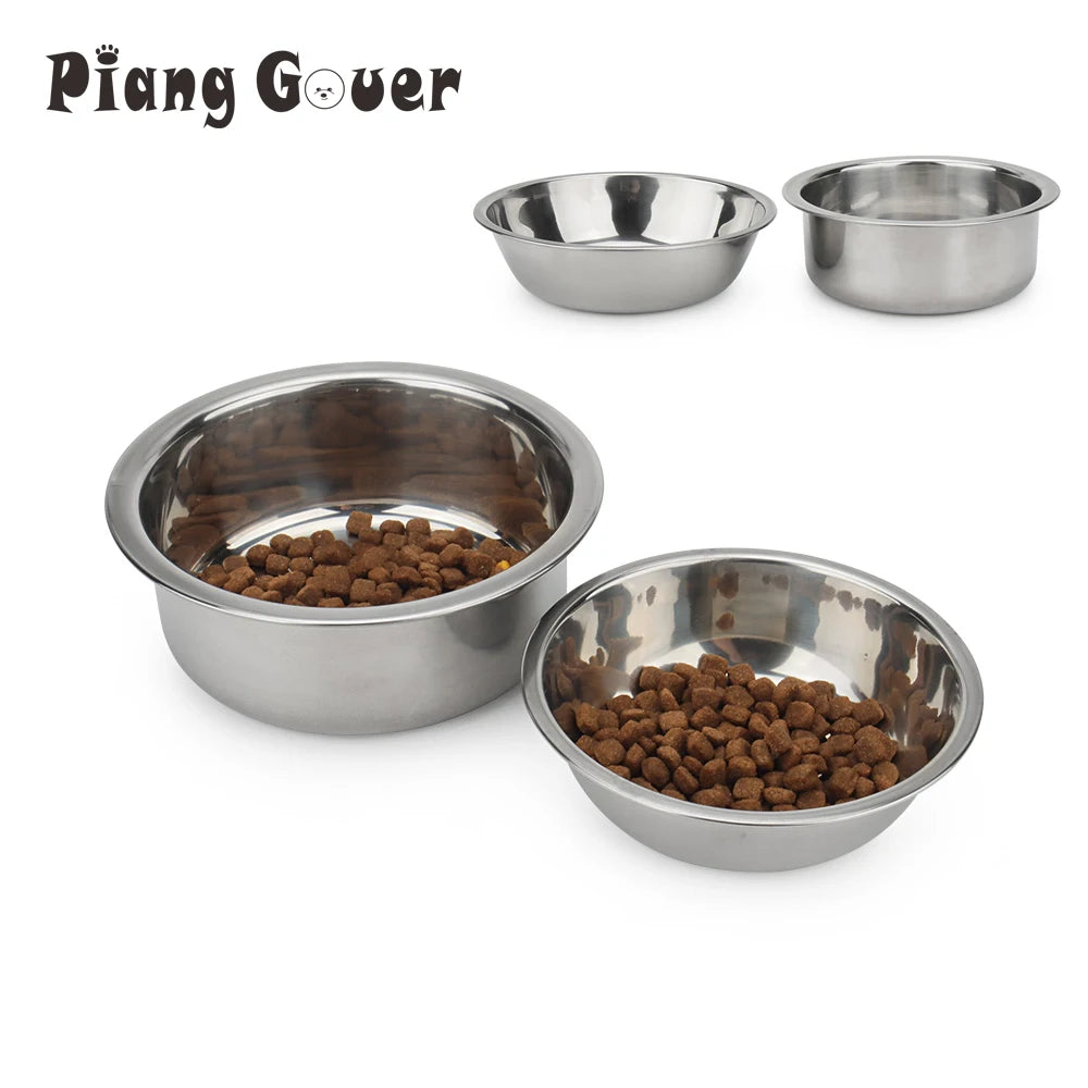 Metal Dog Cat Stainless Steel Pet Bowl Food Drinking Bowl For Small Medium Big Dogs by PawHaven