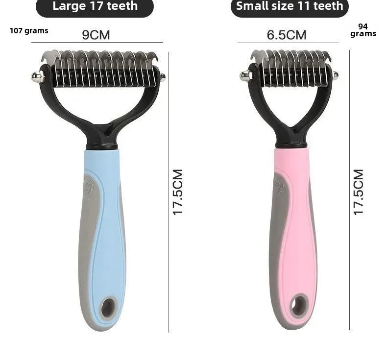 1pc Stainless Steel Dual Sided Pet Comb, Dog Cat Tangle Remover Brush, Portable Grooming Accessory for Household Pets by PawHaven