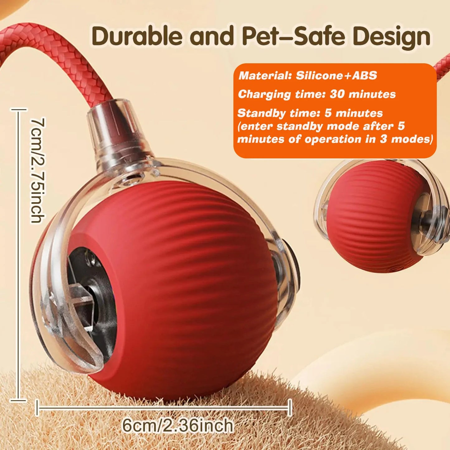New Cat Interactive Ball Toy,Automatic Rolling Cat Ball Rechargeable,Smart Kitten Interactive Toy,Intelligent Balls Toy for Cat by PawHaven