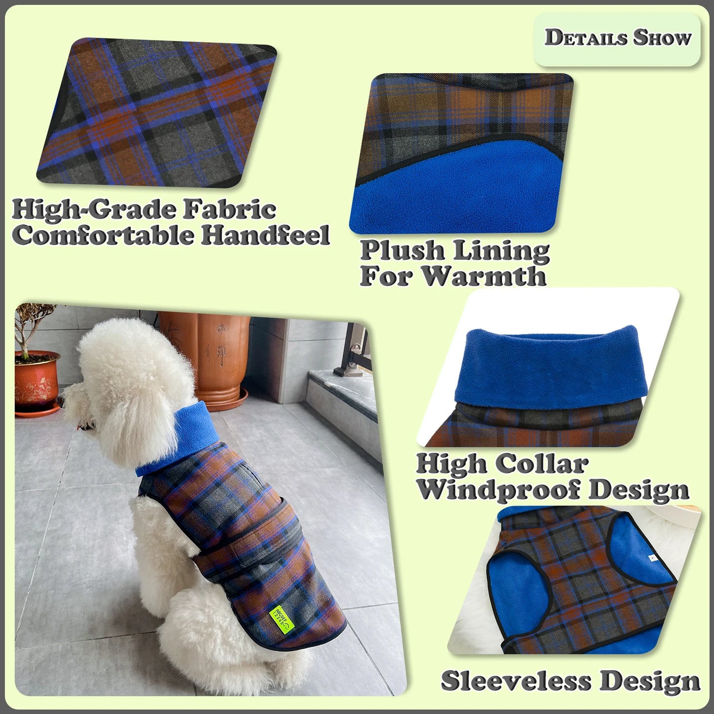 Stylish Water Repellent Warm Cosy Puppy Dog Apparel Warm Large Fluffy Stretch Dog Clothes Jumpers Vest Coat by PawHaven