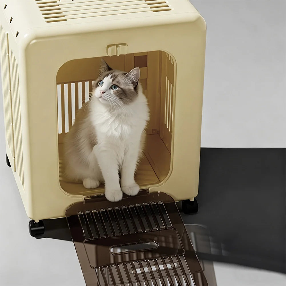 Portable Folding Pet Carrier Compatible for Cats and Small Dogs Pet Stroller, Wide Open Breathable Carrier for Outings(Yellow) by PawHaven