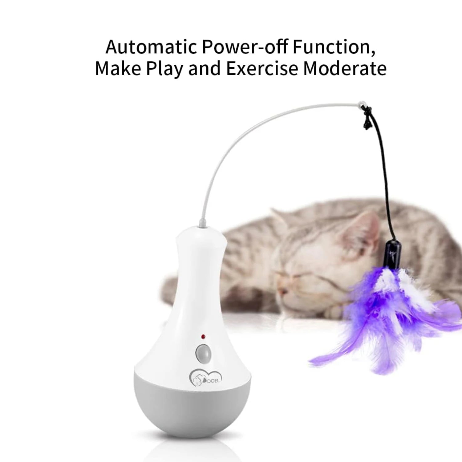 Premium Cat Feather Toy Rotating Interactive Teaser by PawHaven
