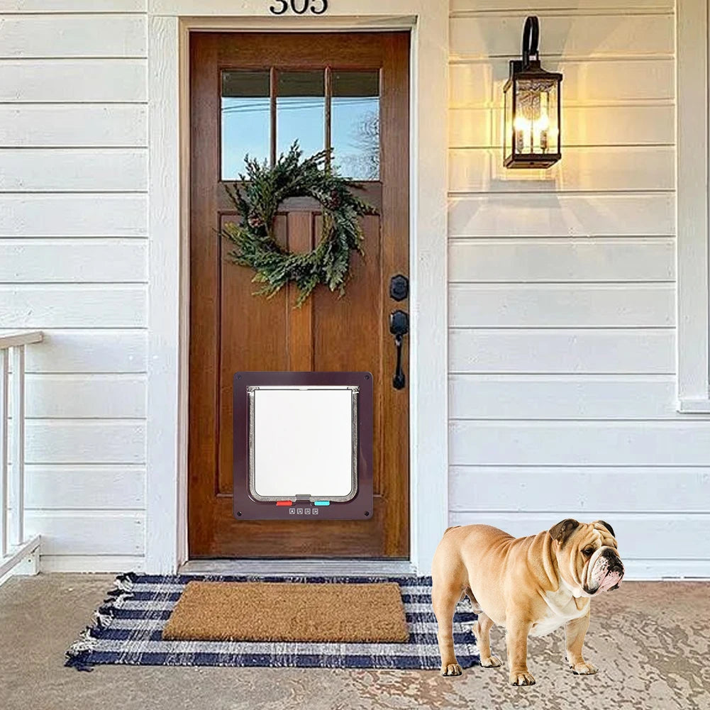 Puppy Kitten Safety In&out Pet Door with 4 Way Security Lock Dog Cat Flap Door Cat Puppy Safety Gate Pet Doors and Sliding Door by PawHaven