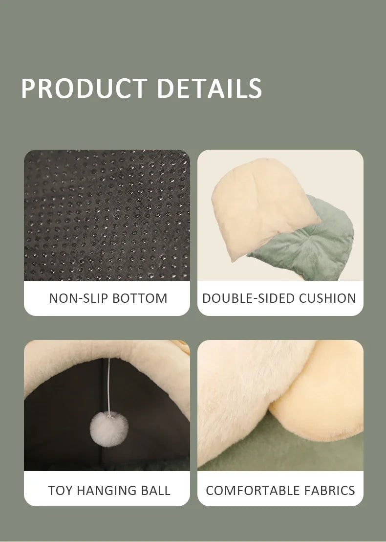 Cat Pad Bed Sweet Soft Warm Pet Basket Cozy Kitten Lounger Cushion Pet House Tent Small Dog Mat For Washable Cats winter Beds by PawHaven
