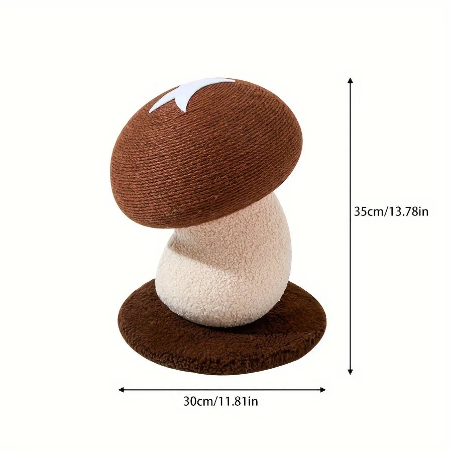 Mushroom Shape Sisal Rope Cat Scratcher Durable Climbing Post Play Toy For Indoor Cats Non Shedding Scratching Pole by PawHaven