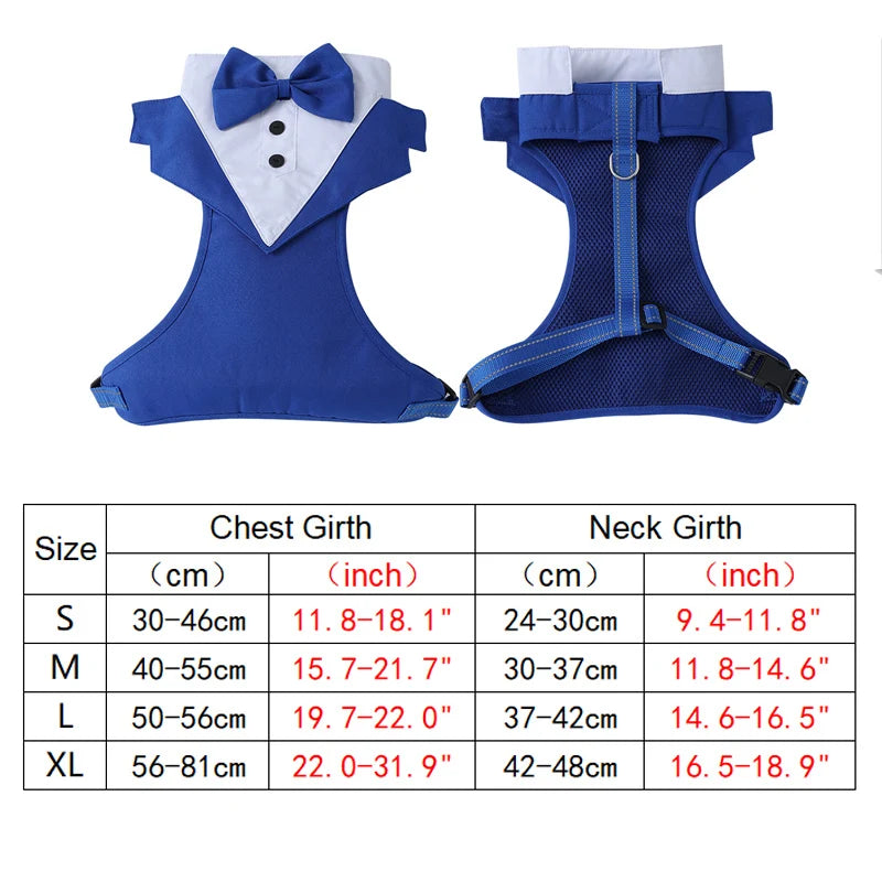 Dog Tuxedo for Wedding Outfit, Dog Suit and Tie Costumes for Birthday, Cosplay, Christmas Party, Pet Formal Wear with Bowtie by PawHaven