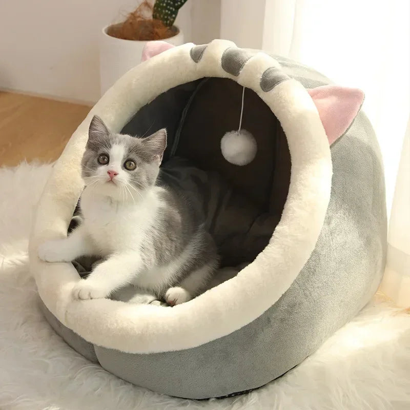 Cat Pad Bed Sweet Soft Warm Pet Basket Cozy Kitten Lounger Cushion Pet House Tent Small Dog Mat For Washable Cats winter Beds by PawHaven