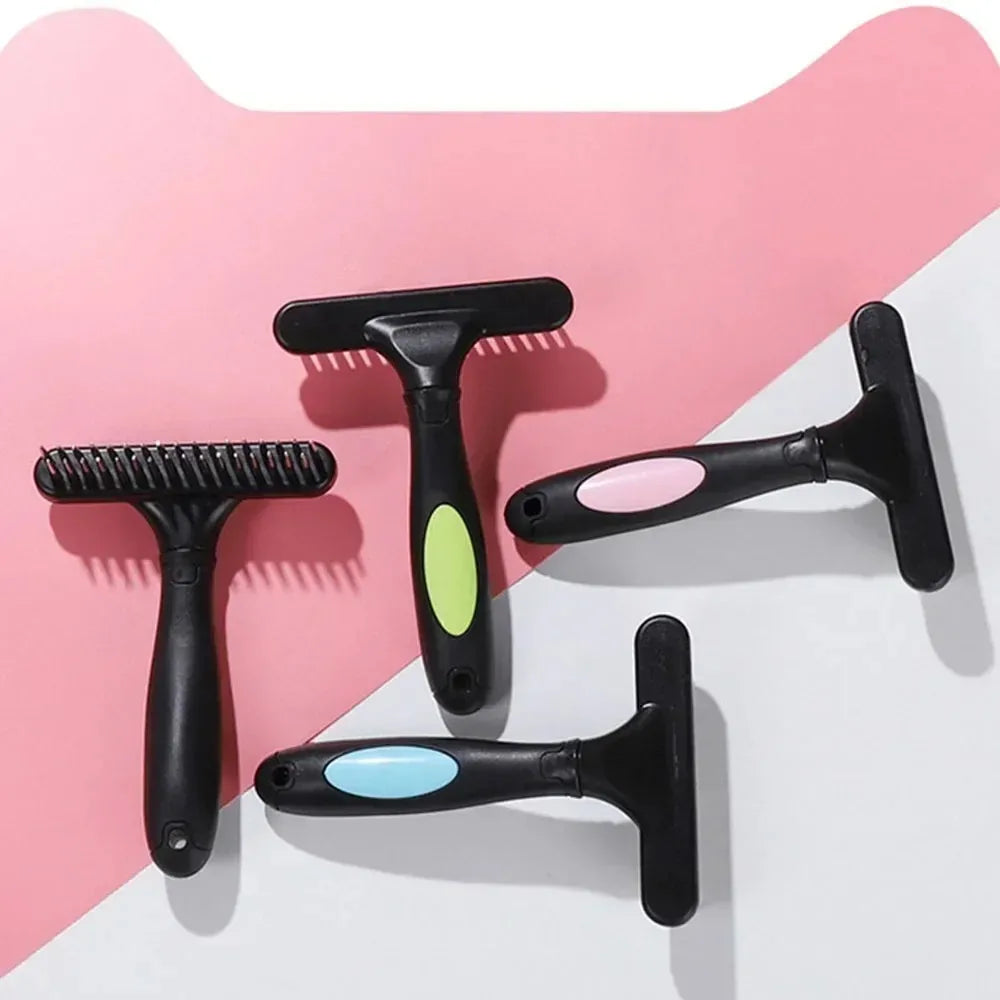 Dog Rake Deshedding Dematting Brush Comb Undercoat Rake for Dogs Cats Short Long Hair Pet Brushes Shedding with Double Row Pins by PawHaven