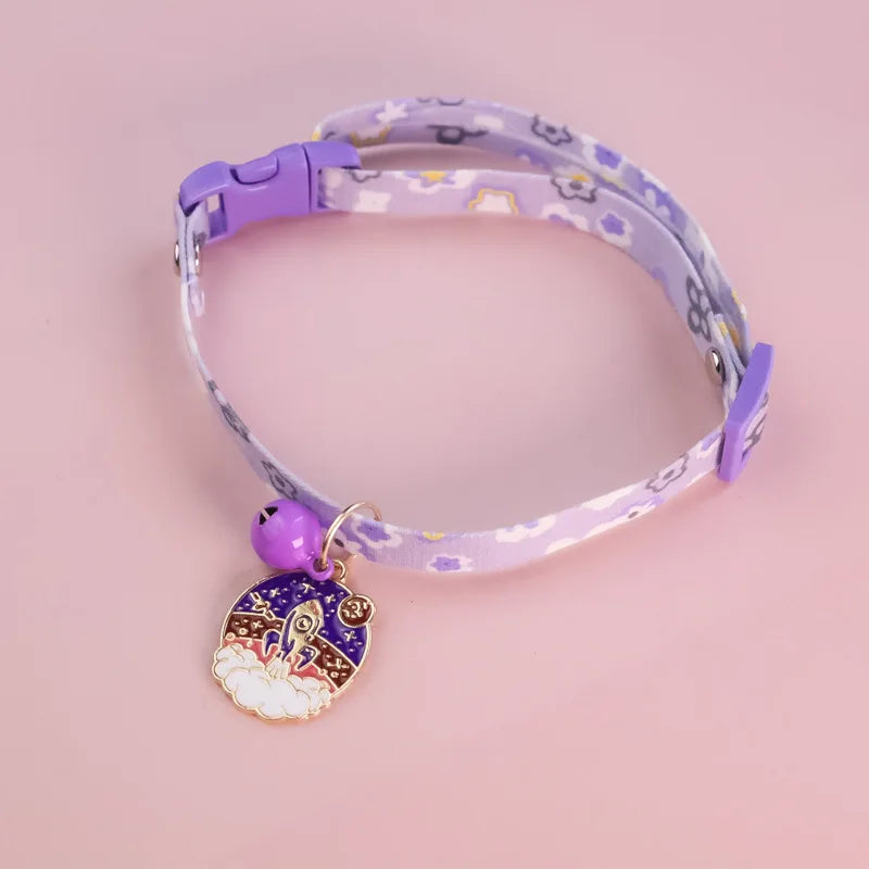 Cute Daisy Pet Collar for Summer, Cat Dog Necklace with Breakaway Safety Buckle, Breathable & No Choke Summer Daisy Flower by PawHaven