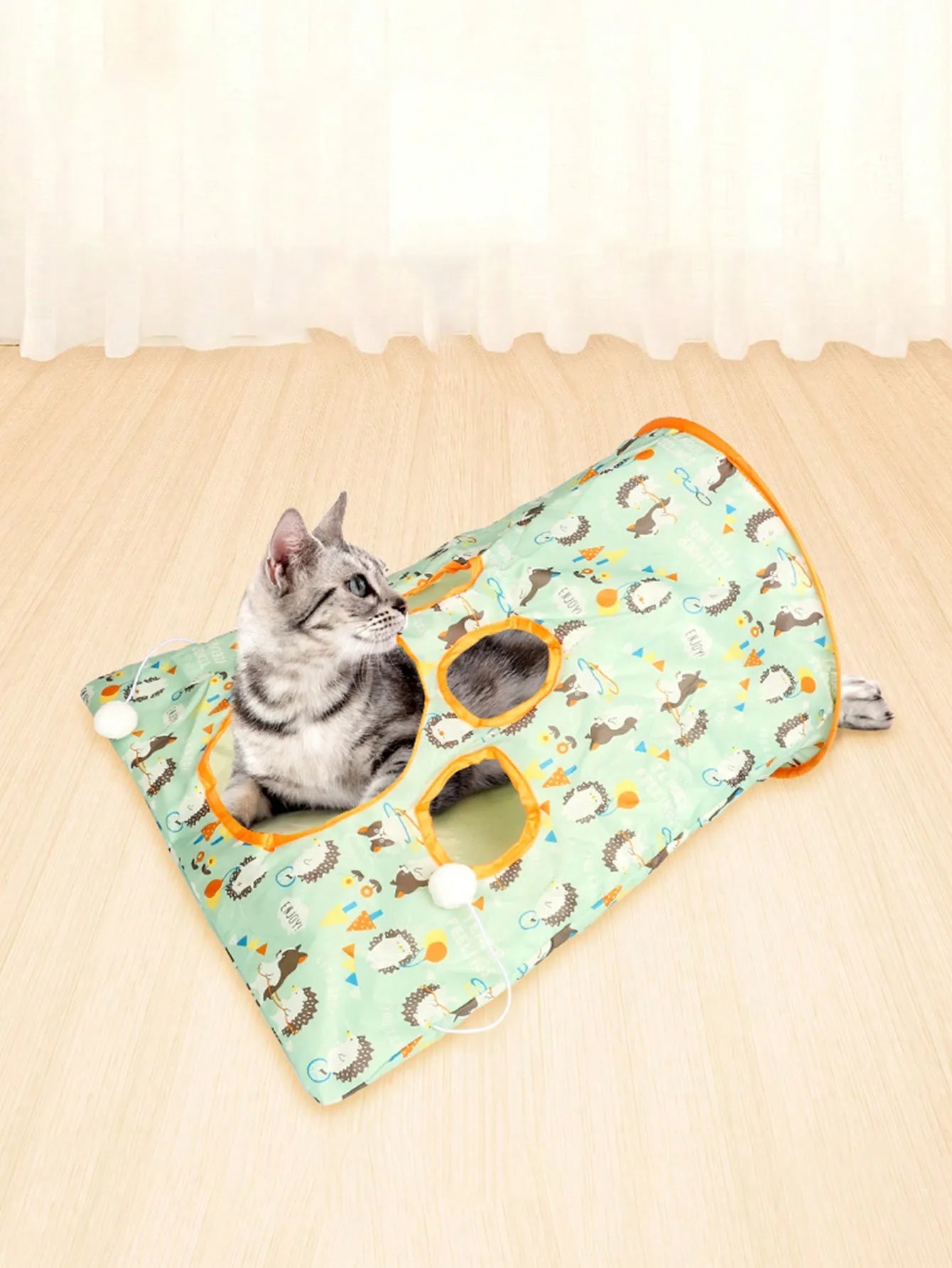 1PC Foldable Cat Tunnel With Noisy Paper, Rolling Ground Dragon, Zhiyi Cat Toy, Cat Diamond Bag Interactive Cat Tunnel Toy by PawHaven