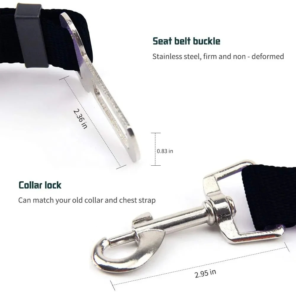 Premium Adjustable Dog Car Seat Belt For Safe Travel by PawHaven