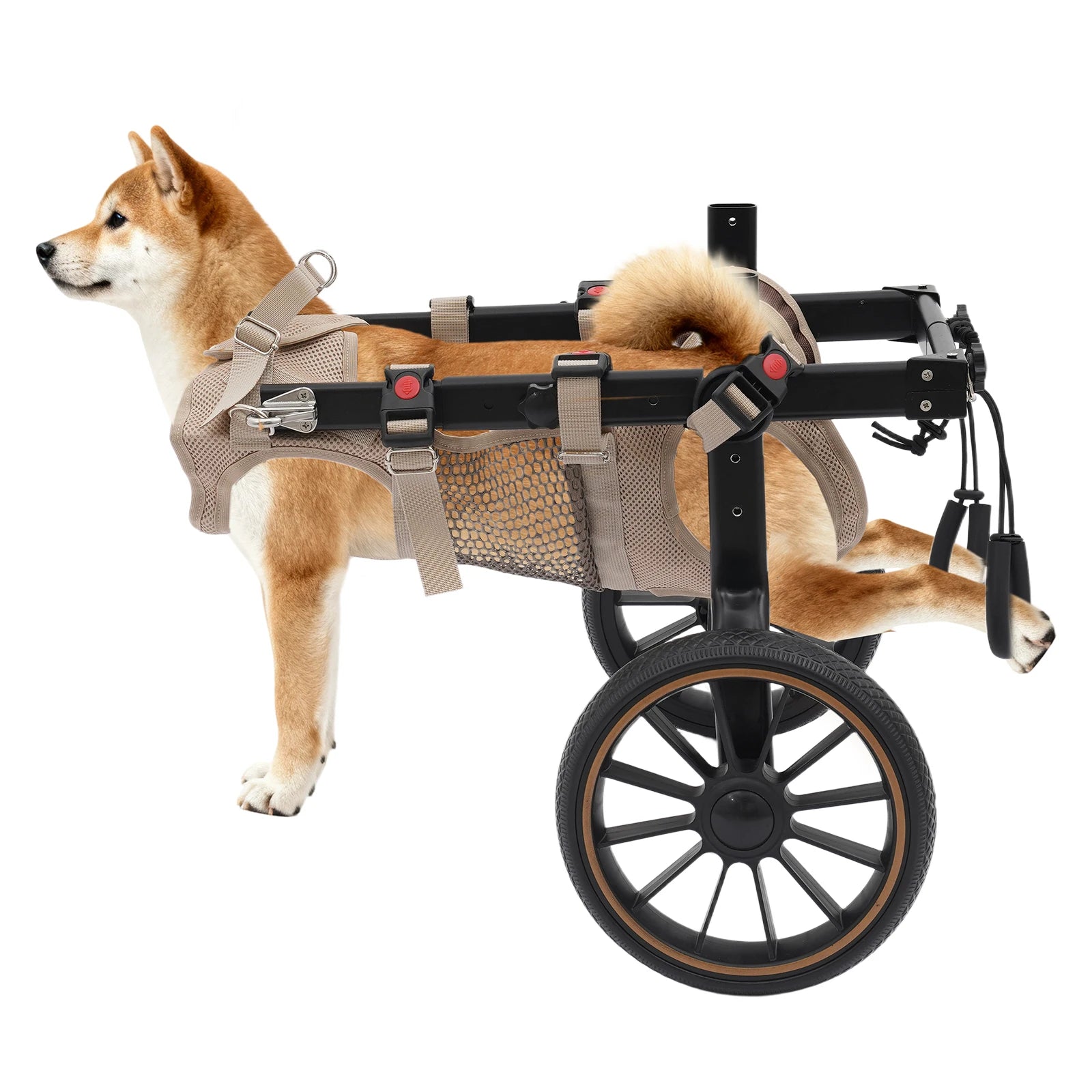 Adjustable Dog Wheelchair Hind Leg Rehabilitation Walker, Aluminum Alloy Pet Walking Aid Cart for Disabled & Senior Dogs by PawHaven