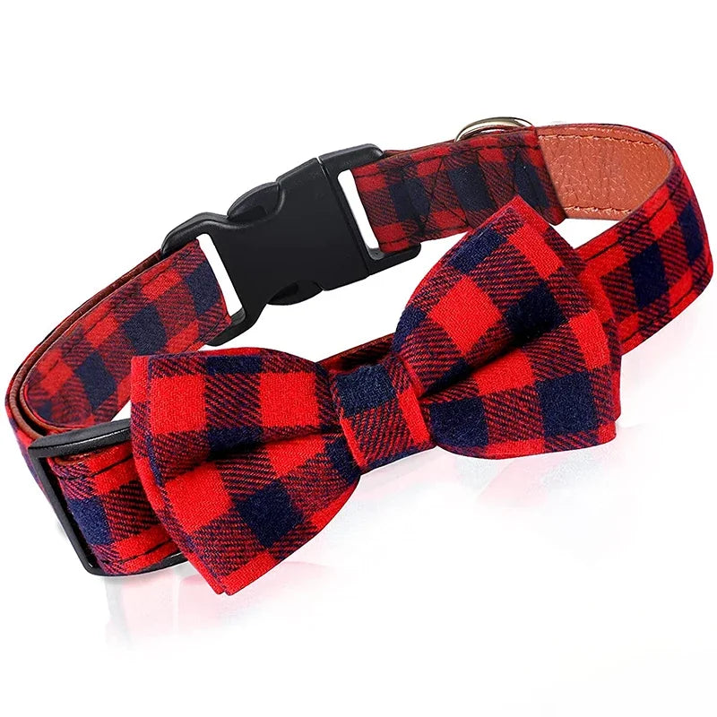 Premium Adjustable Plaid Bow Tie For Dogs And Cats by PawHaven