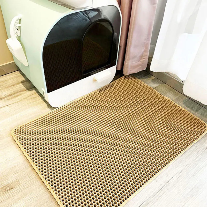Pet Cat Litter Mat Waterproof Double Layer Cat Litter Trapping Pet Litter Box Mat Clean Pad Products For Cats Accessories by PawHaven