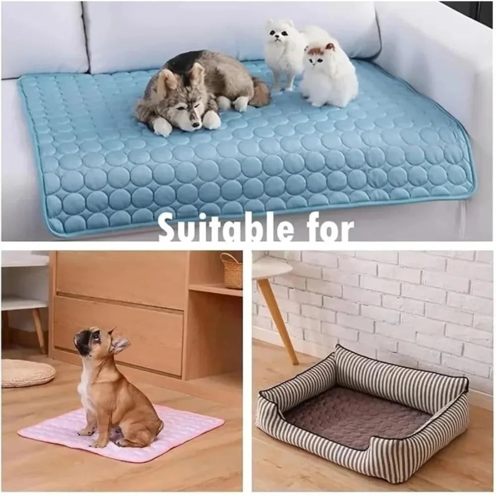 Summer Pet Cooling Mat Self Cooling Pad for Dog and Cat Waterproof Sleeping Bed Pillow Cushion Pad for Indoor Outdoor Use by PawHaven