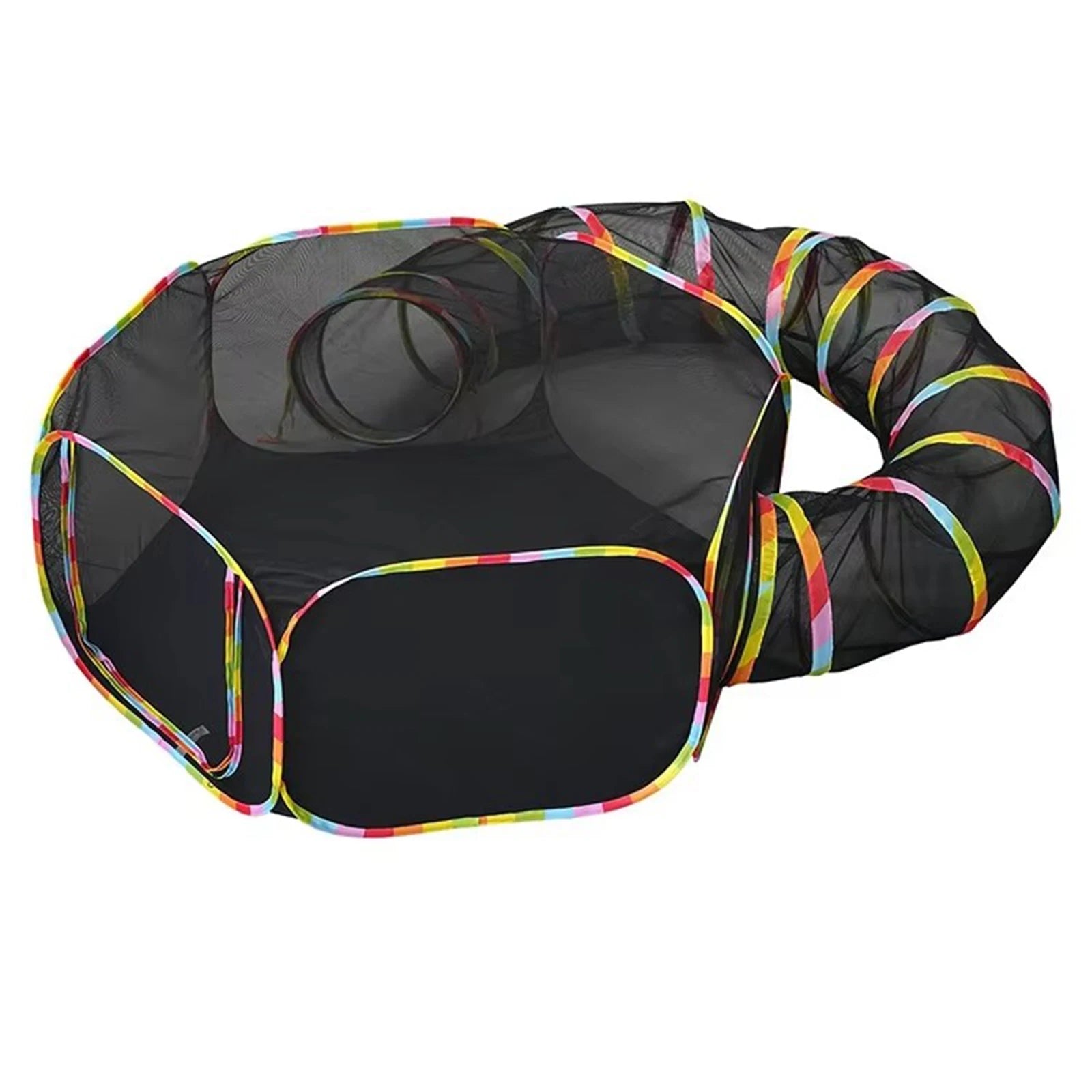 Outdoor Folding Play Tent Tunnel Large Pet Tunnel Cat Enclosures 2-in-1 Big Foldable Pet Playpen for Indoor Cats Puppies Rabbits by PawHaven