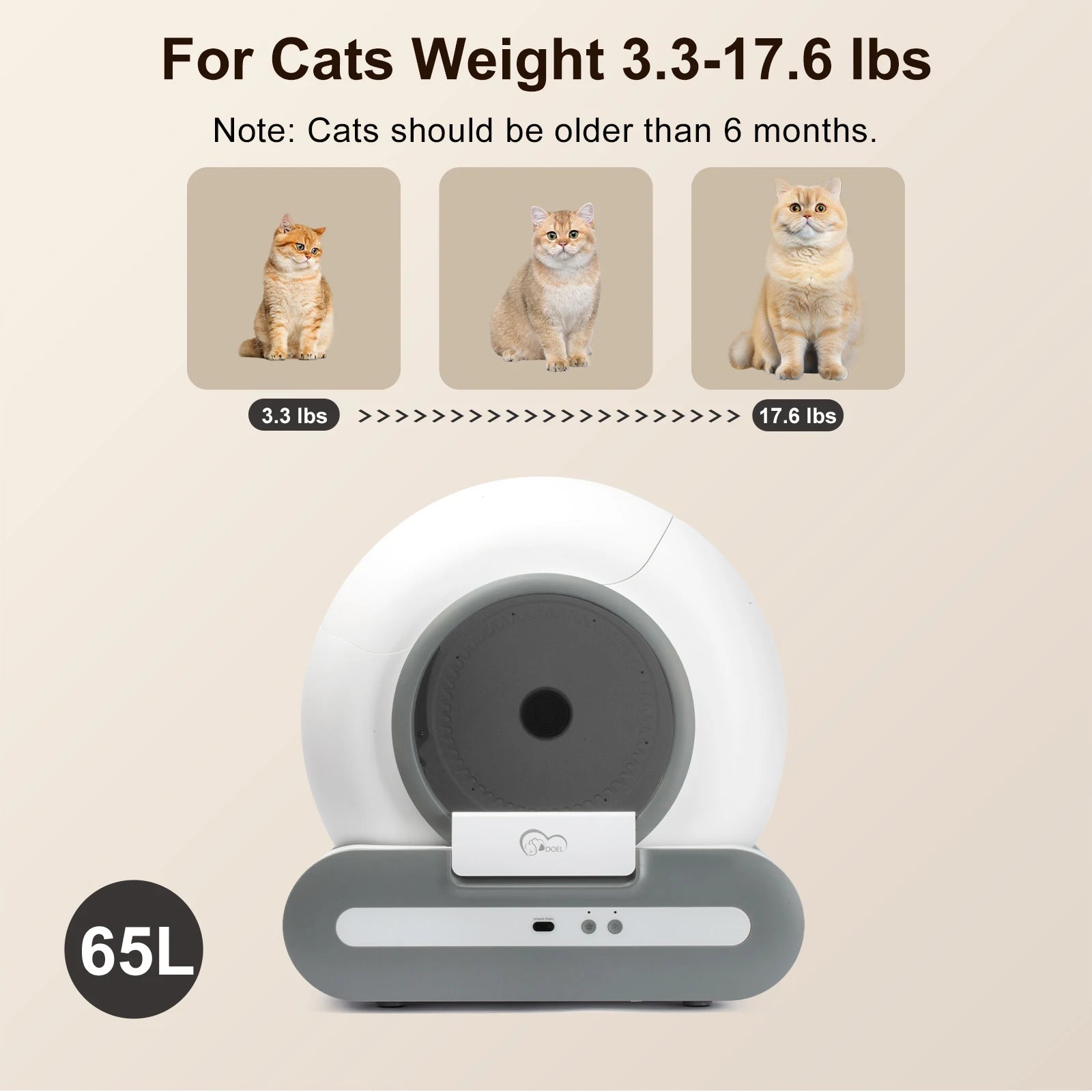 Doel 65L Self Cleaning Cat Litter Box App Control by PawHaven