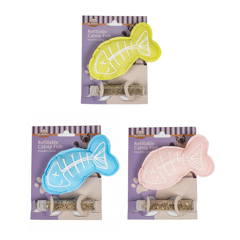Refillable Catnip Fish Toy For Cats Interactive Play by PawHaven