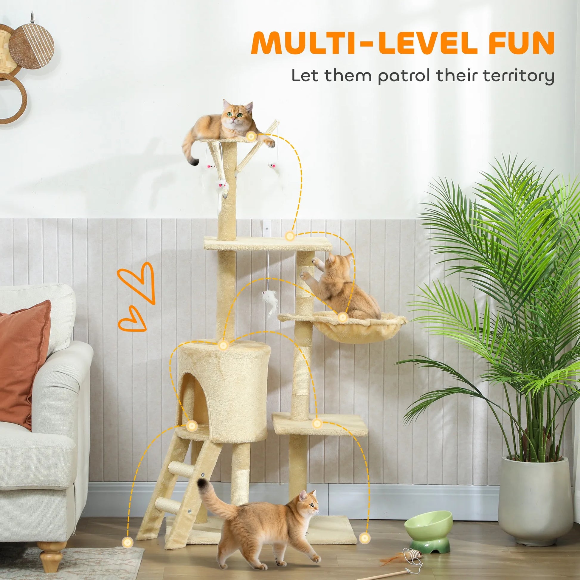 PawHut 3-Tier Cat Tree Keeps Indoor Cats Active by PawHaven