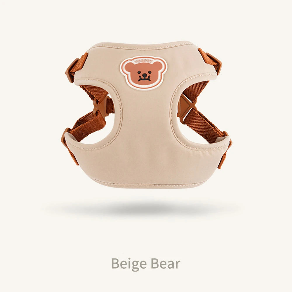 Cute Bear Pet Harness Leash Set Dog Vest Harness Strap Adjustable Breathable Harness for Puppy Cat Dog Supplies by PawHaven