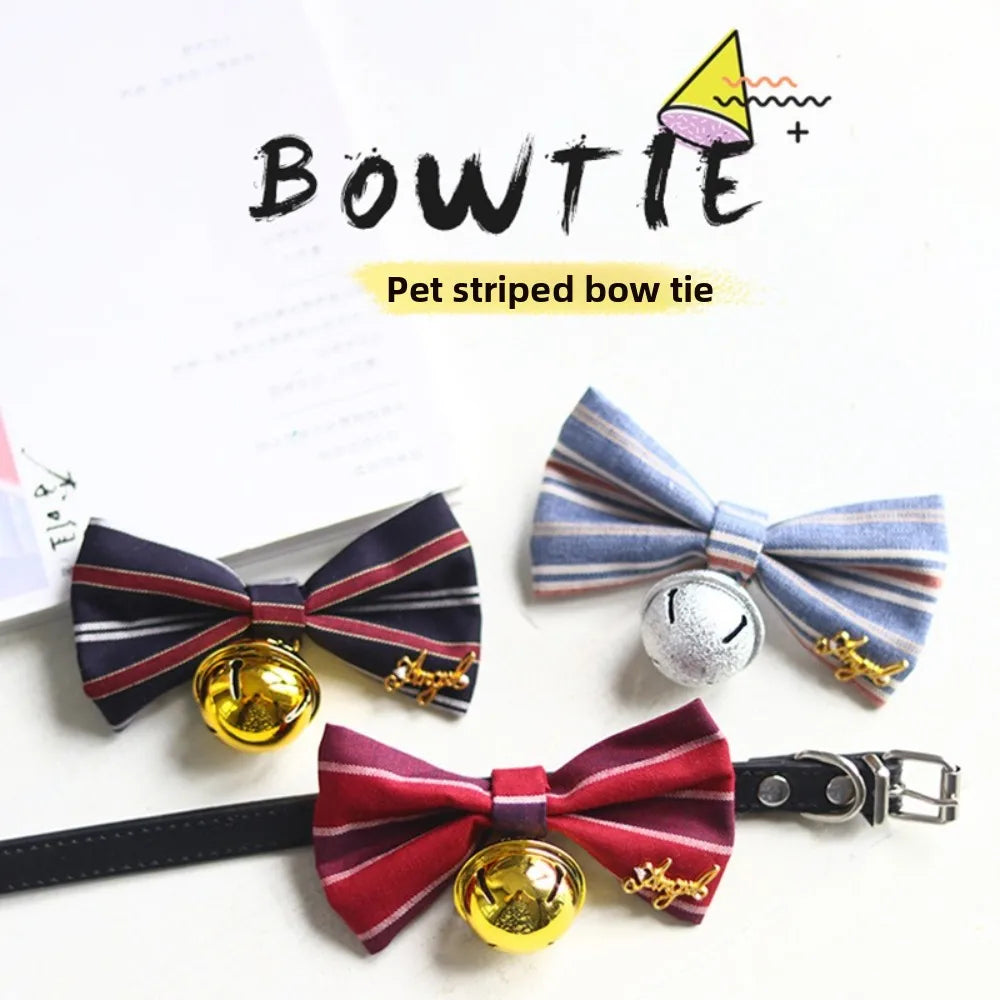Cute Strawberry Butterfly Bow Pet Collar, British Plaid Adjustable Bell Collar for Cats and Small Medium Dogs Plaid Pet Collar by PawHaven