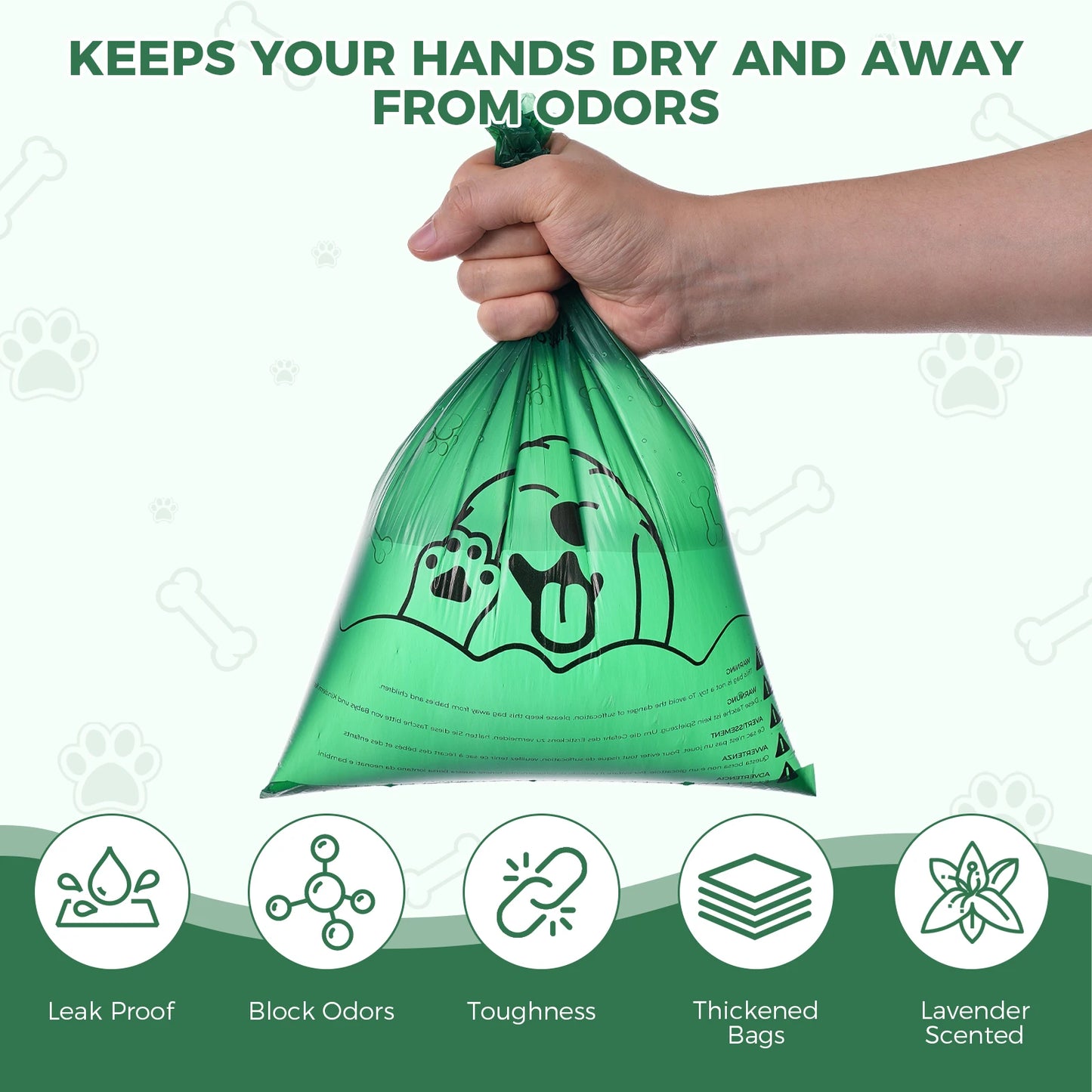 Extra Thick Biodegradable Poop Bags For Dogs Lavender Scent by PawHaven