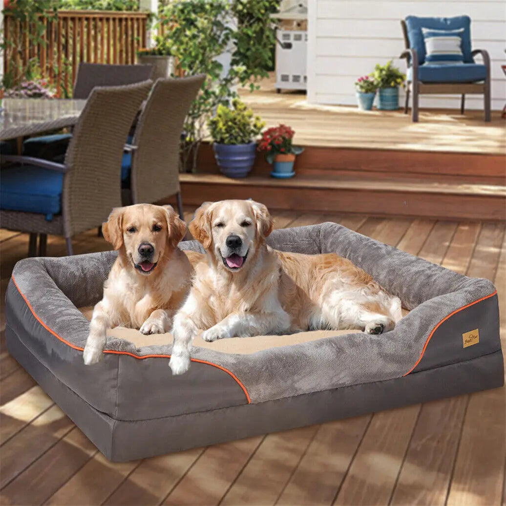 Orthopedic Memory Foam Dog Bed With Bolster by PawHaven
