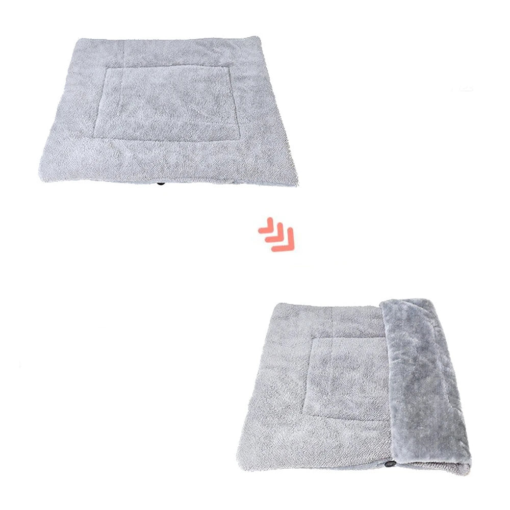 Folding Cat Bed Winter Warm Car Mat Dog Bed Pet House Plush Thickened Cushion by PawHaven