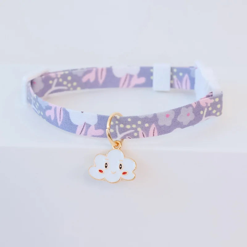Cute Daisy Pet Collar for Summer, Cat Dog Necklace with Breakaway Safety Buckle, Breathable & No Choke Summer Daisy Flower by PawHaven