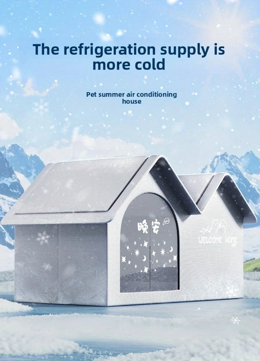 summer small middle Cat dog Ice House Air Conditioning BED Summer Cooling Tool Nest Dog Dog Four Seasons Pet Ice House by PawHaven