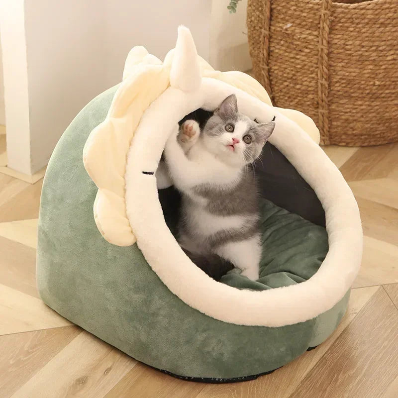 Cat Pad Bed Sweet Soft Warm Pet Basket Cozy Kitten Lounger Cushion Pet House Tent Small Dog Mat For Washable Cats winter Beds by PawHaven