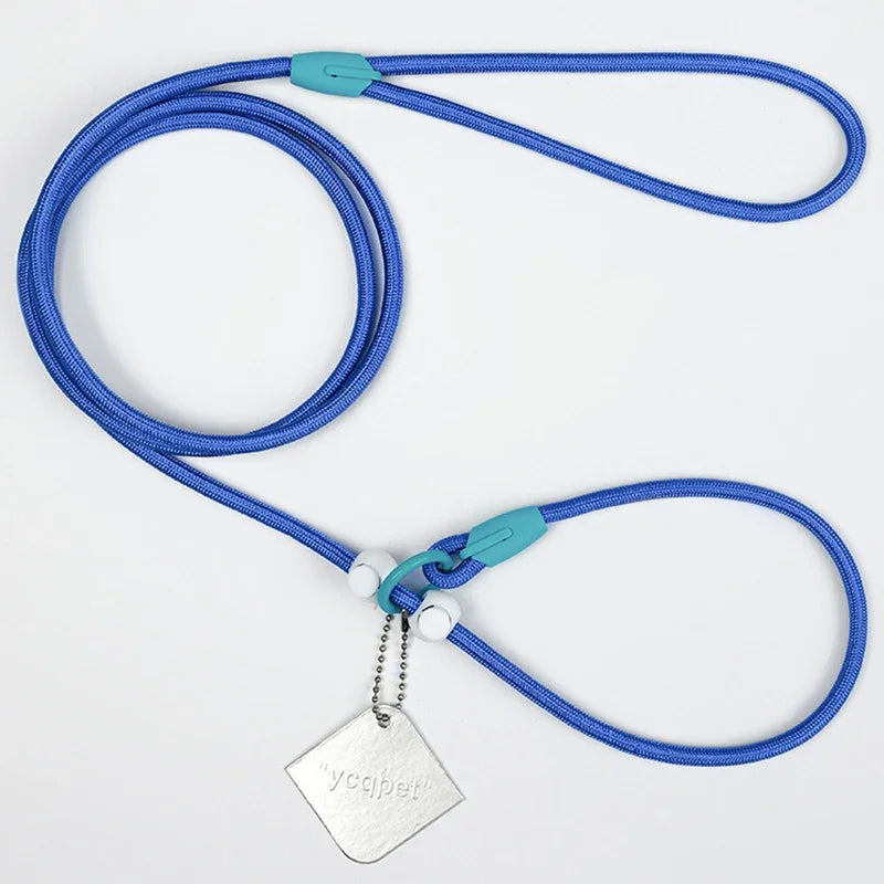 Nylon Colourful Leashes Pet Small Dog Round Rope Lead P Chain Collar Adjustable for Dogs Training Puppy Walking Leash by PawHaven