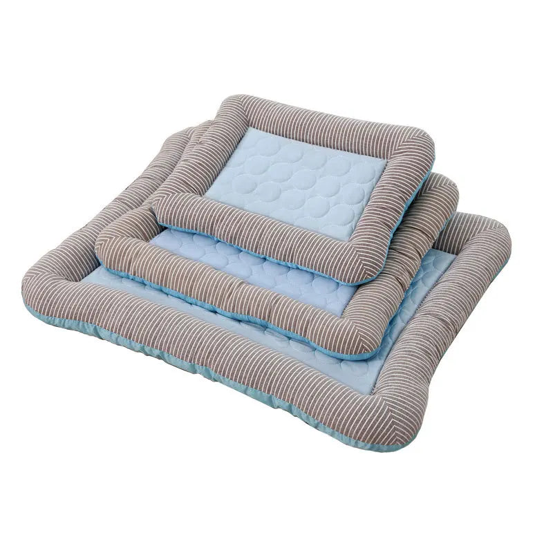 Cooling Pad Bed for Dogs Cats Puppy Kitten Cool Mat Pet Blanket Ice Silk Material Soft for Summer Sleeping Pink Blue Breathable by PawHaven
