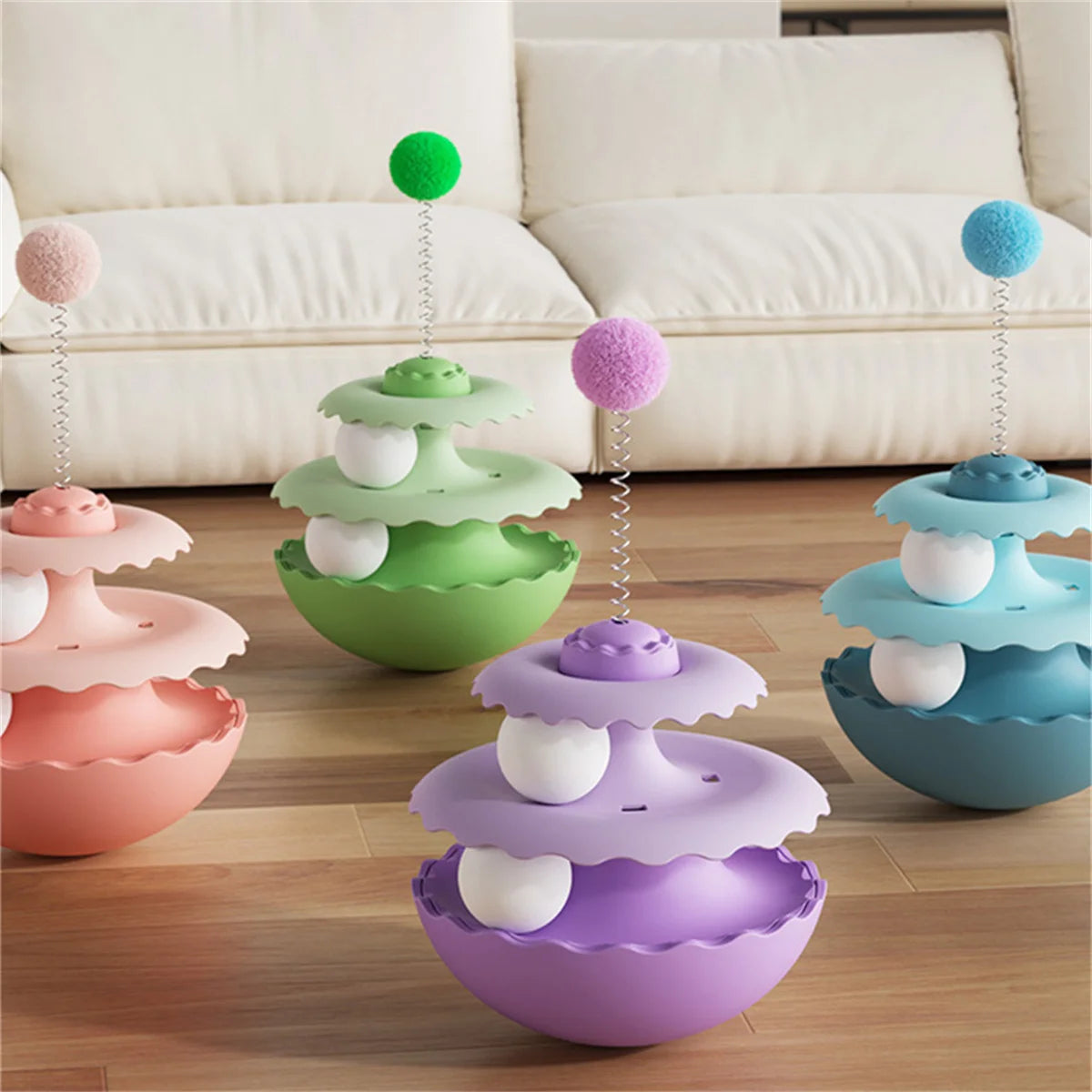 New cat wobbler spinning toy for entertainment, self-amusing interactive cat teaser, kitten puzzle ball pet supplies by PawHaven