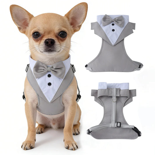 Dog Tuxedo for Wedding Outfit, Dog Suit and Tie Costumes for Birthday, Cosplay, Christmas Party, Pet Formal Wear with Bowtie by PawHaven