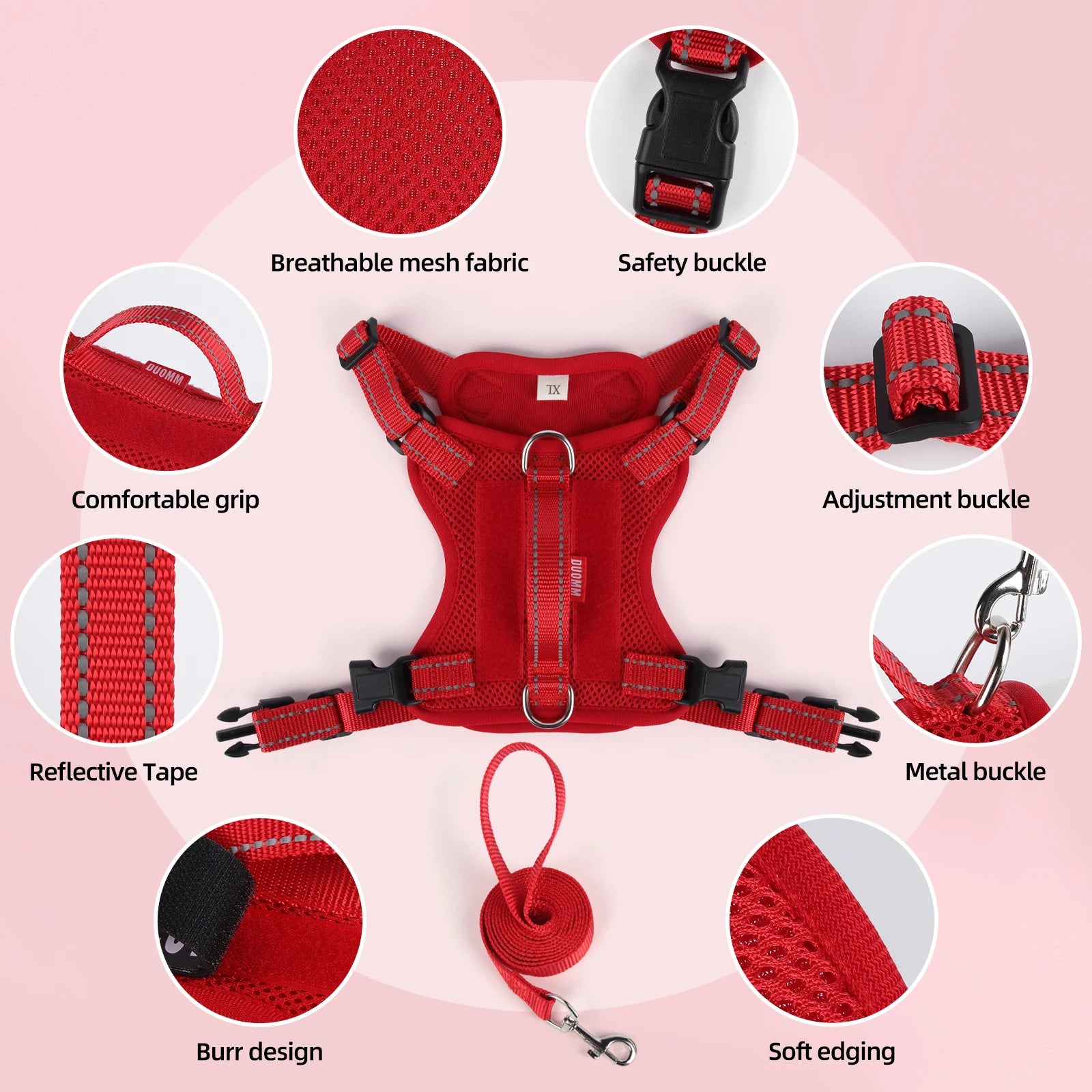 Premium Reflective Vest Harness And Leash Set by PawHaven