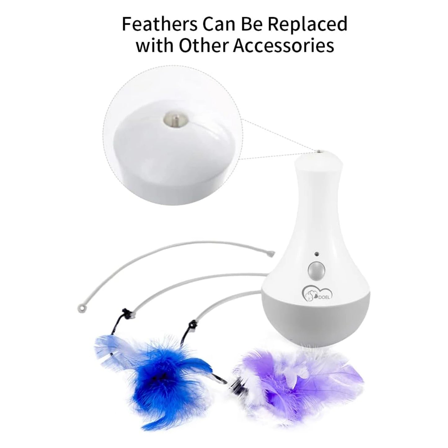 Premium Cat Feather Toy Rotating Interactive Teaser by PawHaven