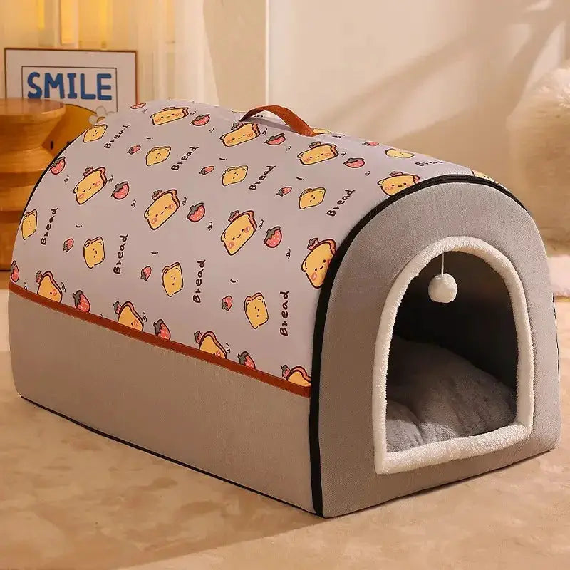 winter Dog Kennel Warm Dog House Mat Detachable Washable Dogs Bed Nest Deep Sleep Tent for Medium Large Dogs House dog Supplies by PawHaven