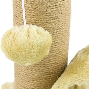 Cat Scratching Post with Tunnel & Mouse Toy Sisal Kitten Tower Activity Centre Hanging Ball Durable Easy Assemble Indoor Cats by PawHaven