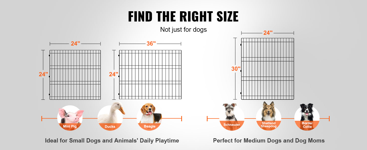 SucceBuy Dog Playpen Panels Foldable Metal Pet Exercise Pen Dog Fence Indoor Outdoor Pen with Top Cover & Bottom Pad for Dogs by PawHaven