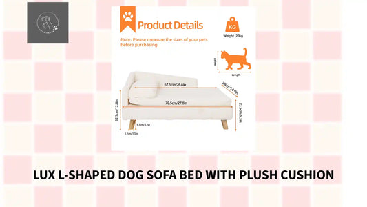 Lux L-Shaped Dog Sofa Bed With Plush Cushion by@Outfy