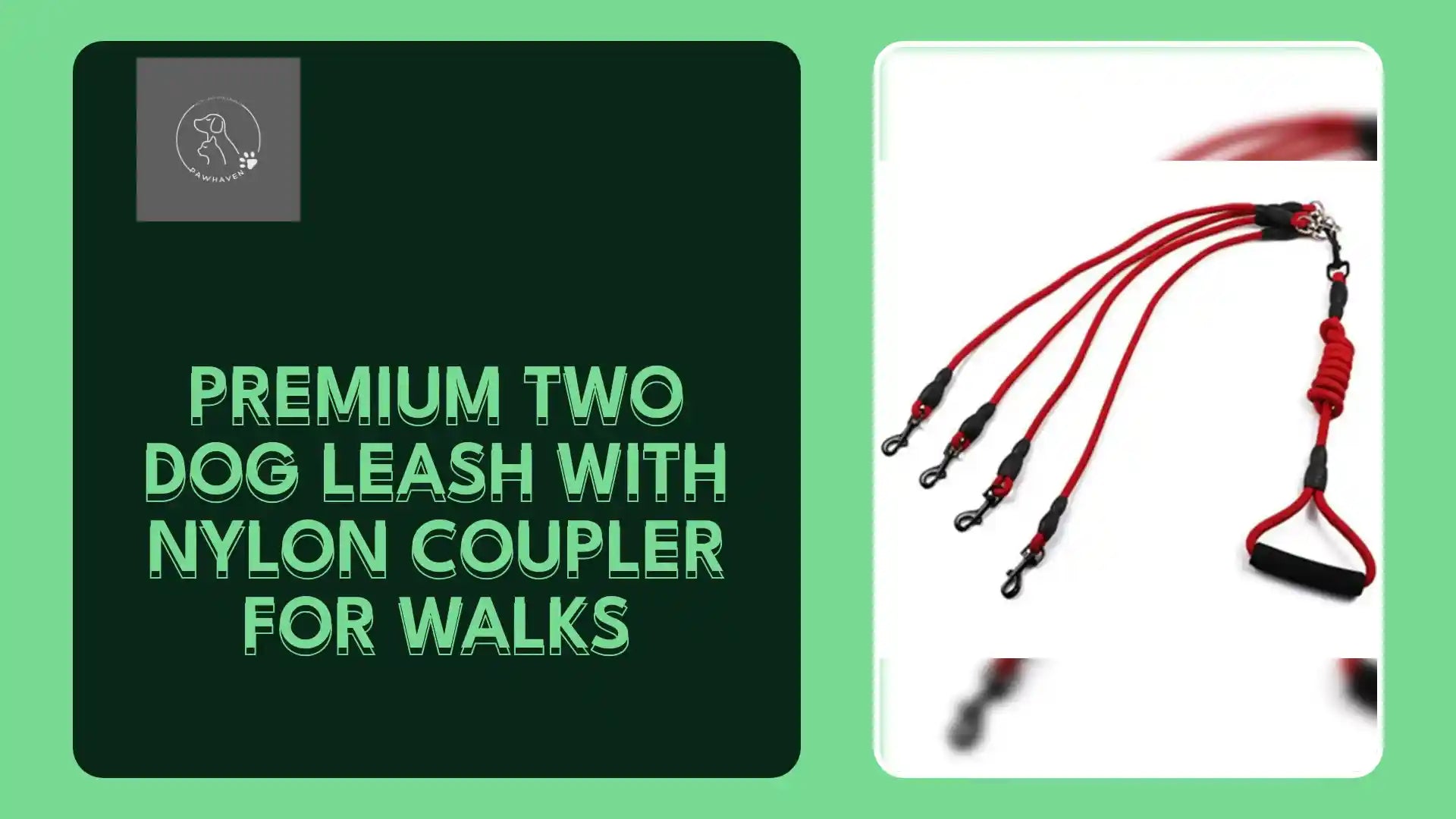 Premium Two Dog Leash With Nylon Coupler For Walks by@Outfy